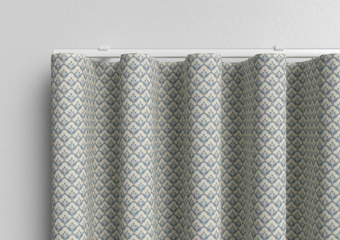 Trellis Prints, Scallop and Bud Raffs Blue - Made to Measure Curtains - Image 13